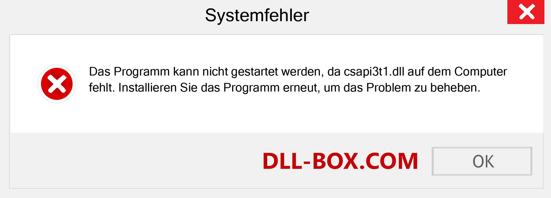 csapi3t1.dll-Datei fehlt?. Download für Windows 7, 8, 10 - Fix csapi3t1 dll Missing Error unter Windows, Fotos, Bildern