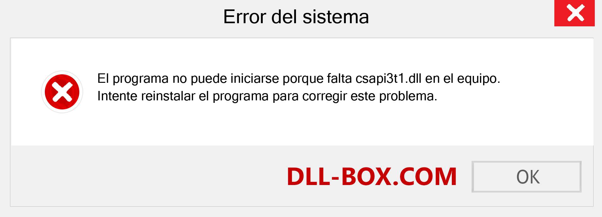 ¿Falta el archivo csapi3t1.dll ?. Descargar para Windows 7, 8, 10 - Corregir csapi3t1 dll Missing Error en Windows, fotos, imágenes